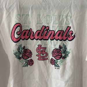 St Louis Cardinals Majestic T-Shirt‎ Women’s 2XL MLB Roses Simply Southern